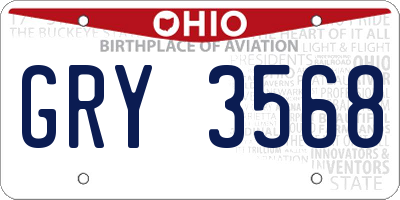 OH license plate GRY3568