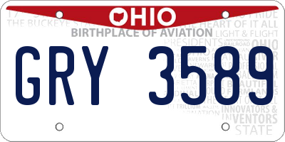 OH license plate GRY3589