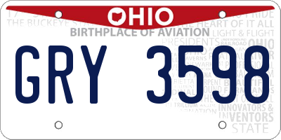OH license plate GRY3598