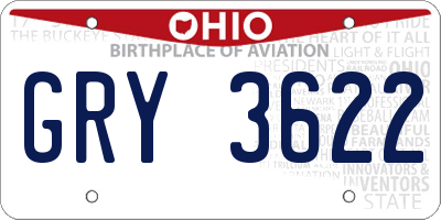 OH license plate GRY3622