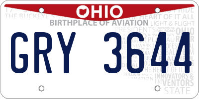 OH license plate GRY3644
