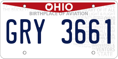 OH license plate GRY3661