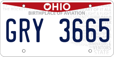 OH license plate GRY3665