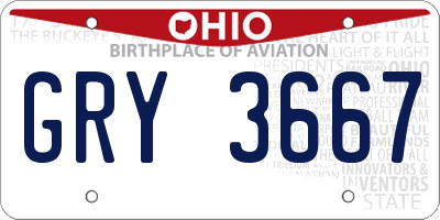 OH license plate GRY3667