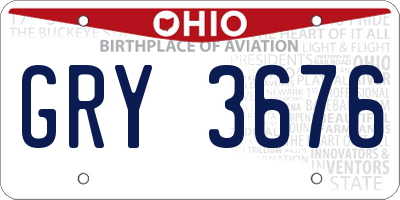 OH license plate GRY3676