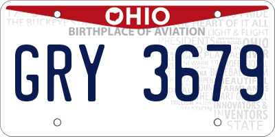 OH license plate GRY3679