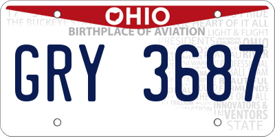 OH license plate GRY3687