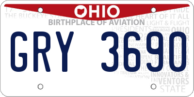OH license plate GRY3690