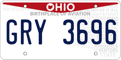 OH license plate GRY3696