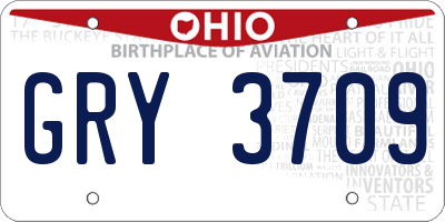 OH license plate GRY3709