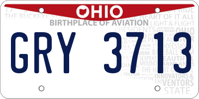 OH license plate GRY3713