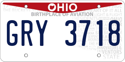 OH license plate GRY3718