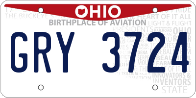 OH license plate GRY3724