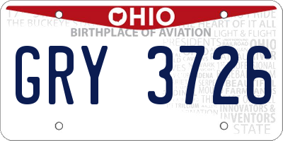 OH license plate GRY3726