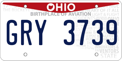 OH license plate GRY3739