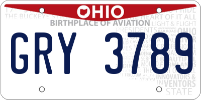 OH license plate GRY3789