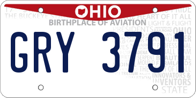 OH license plate GRY3791