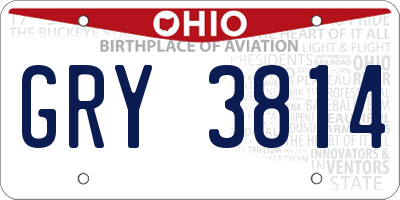 OH license plate GRY3814