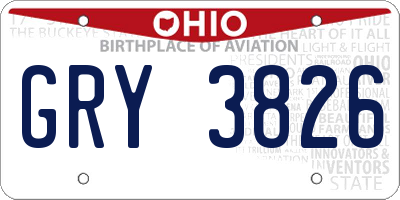 OH license plate GRY3826