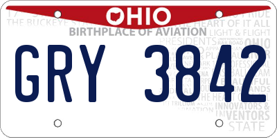 OH license plate GRY3842