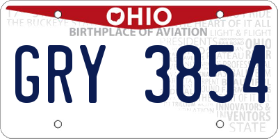 OH license plate GRY3854