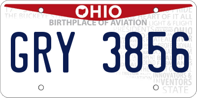 OH license plate GRY3856