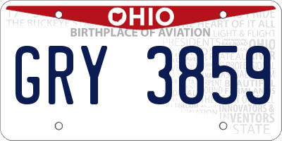 OH license plate GRY3859