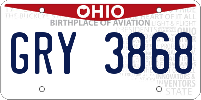 OH license plate GRY3868