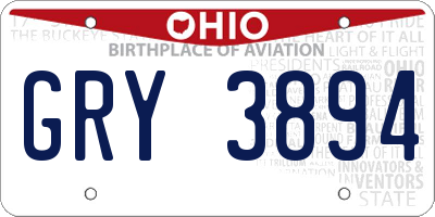 OH license plate GRY3894
