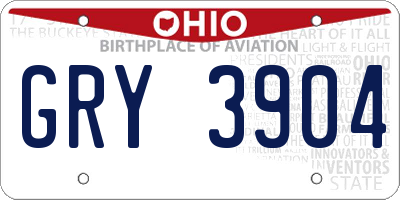 OH license plate GRY3904