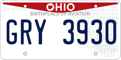 OH license plate GRY3930