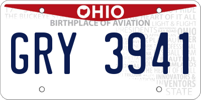 OH license plate GRY3941