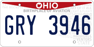 OH license plate GRY3946