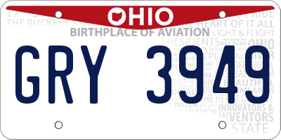 OH license plate GRY3949