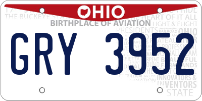OH license plate GRY3952