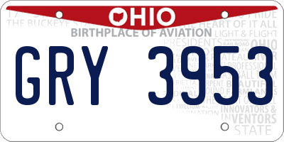 OH license plate GRY3953
