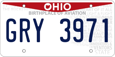 OH license plate GRY3971