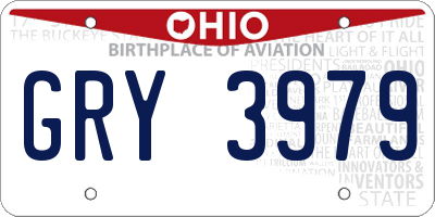 OH license plate GRY3979