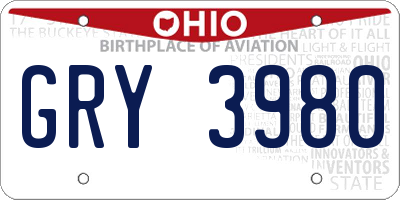 OH license plate GRY3980