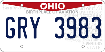 OH license plate GRY3983