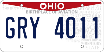 OH license plate GRY4011