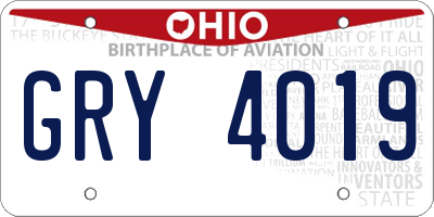 OH license plate GRY4019