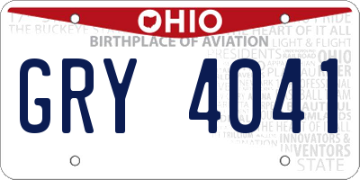 OH license plate GRY4041