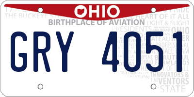 OH license plate GRY4051