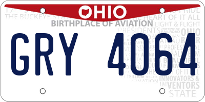 OH license plate GRY4064