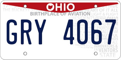 OH license plate GRY4067