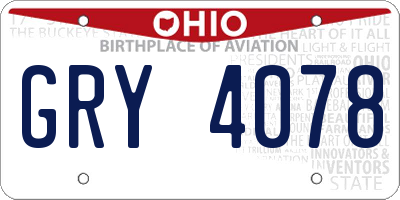 OH license plate GRY4078