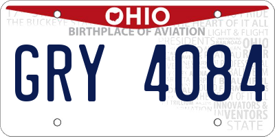 OH license plate GRY4084