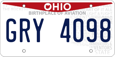 OH license plate GRY4098