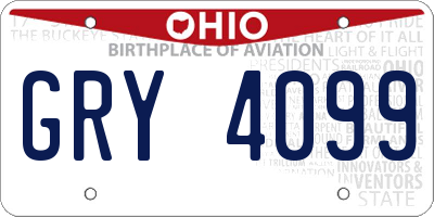 OH license plate GRY4099